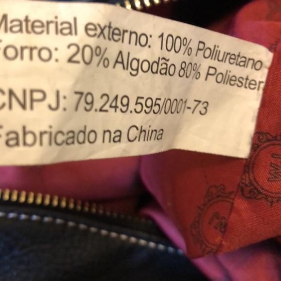 W J DESIGN BRASILEIRO LARGE BLACK LEATHER HANDBAG TASSELS METAL ZIPPER - #172 - Picture 16 of 16